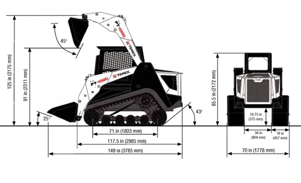 Габариты Terex PT100g 